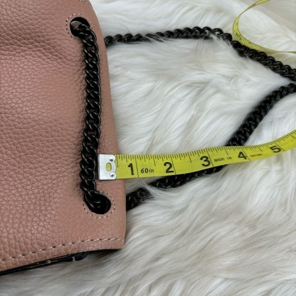 COACH SMALL SHADOW  IN PEBBLE LEATHER CROSSBODY BAG PALE PINK COLOR - Picture 13 of 14